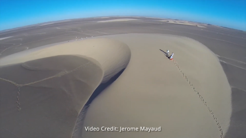 Fieldwork being undertaken in the Namibian desserts Drone footage overlooking the Namibian desserts
